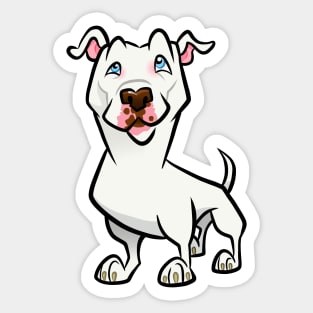 White Pit Bull Sticker